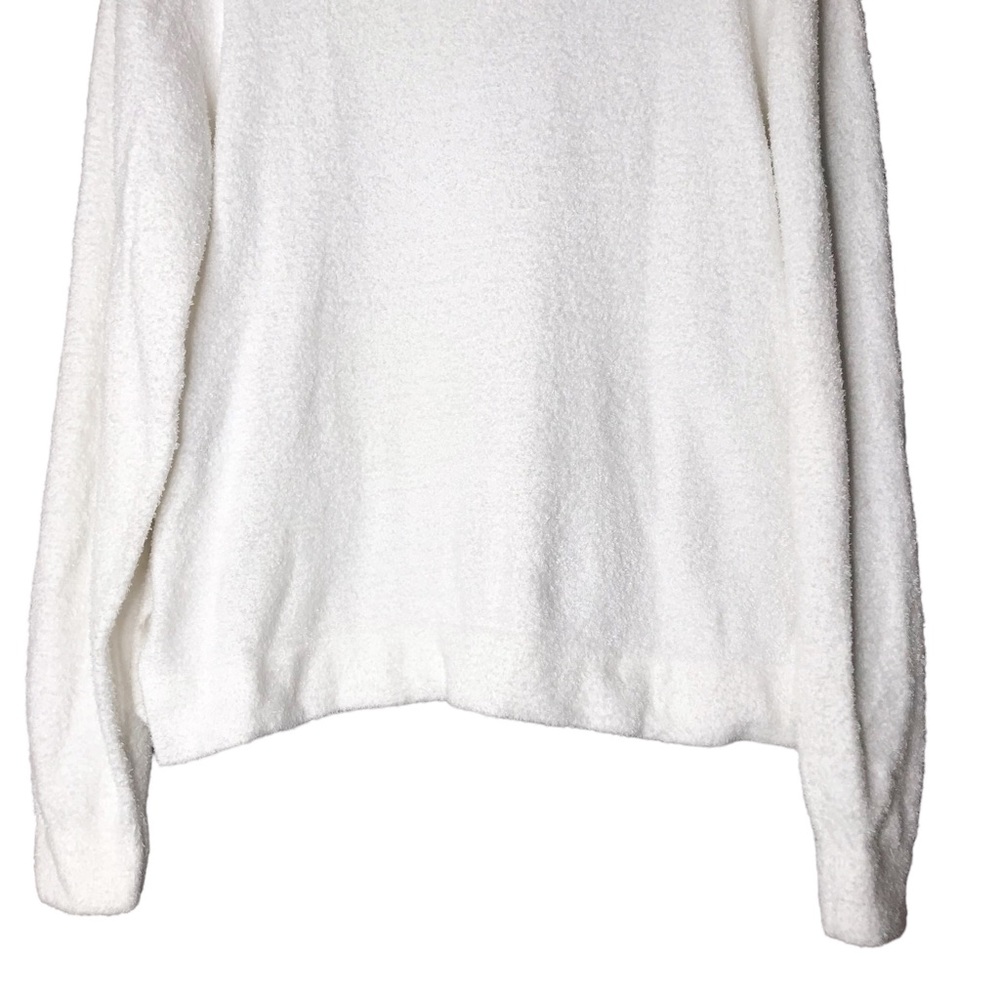 Large Winter White Knix Cozzzy Crew Top Pullover Fuzzy Shirt Lounge Plush - Picture 12 of 14